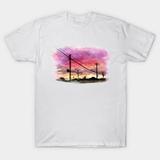 Power Line Sunset T-Shirt